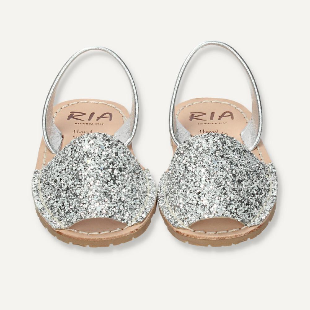 Ria Menorca Menorquina niña Marbella Glitter Plata Precios de Black Friday