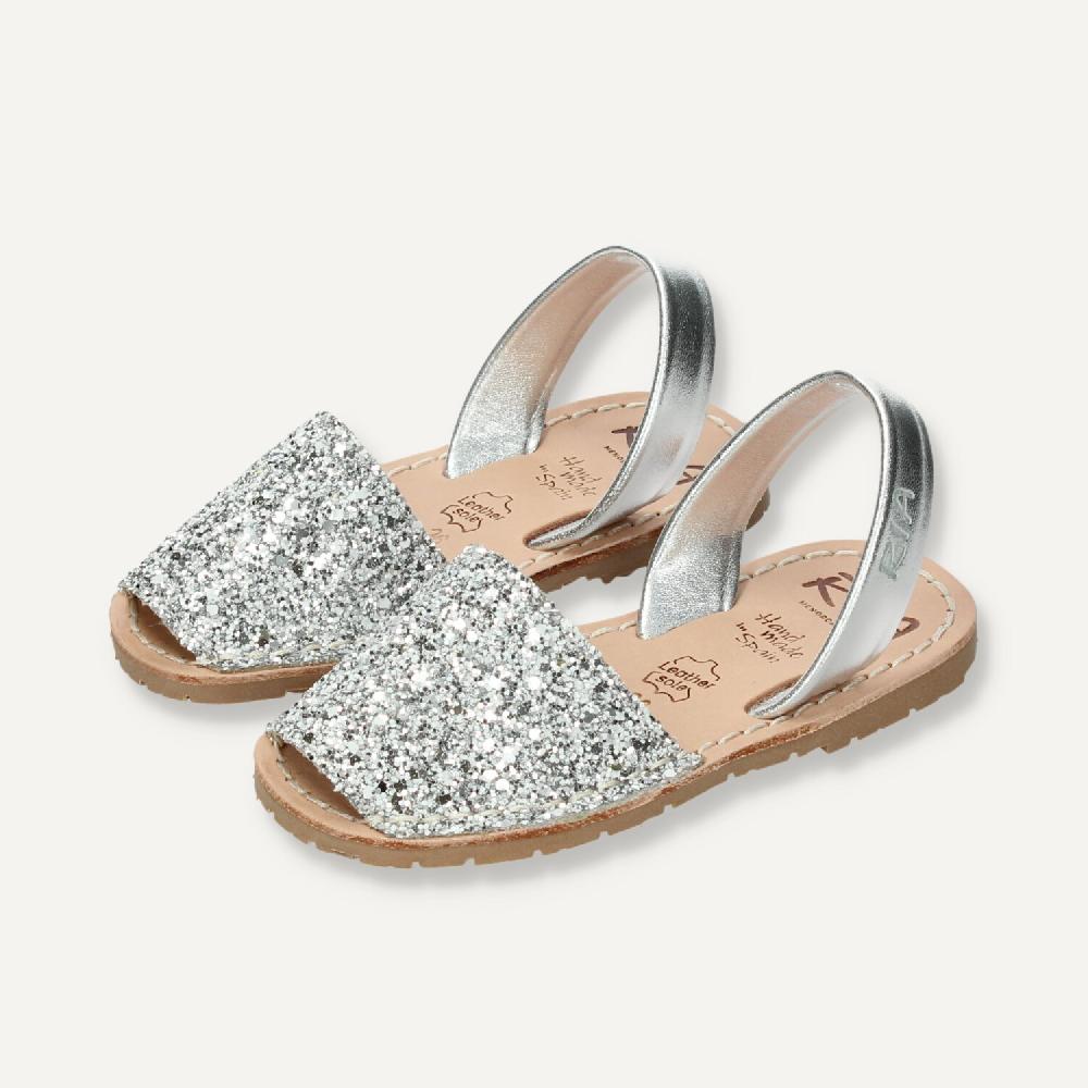 Ria Menorca Menorquina niña Marbella Glitter Plata Precios de Black Friday