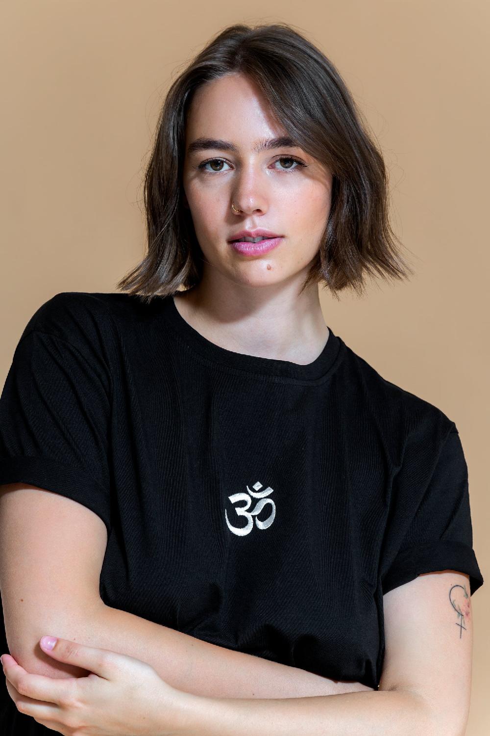 shambhala barcelona Camiseta Om Negro Liquidación
