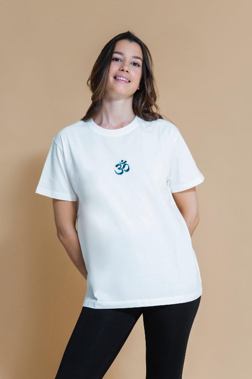 shambhala barcelona Camiseta Om Blanco Roto Mejor oferta