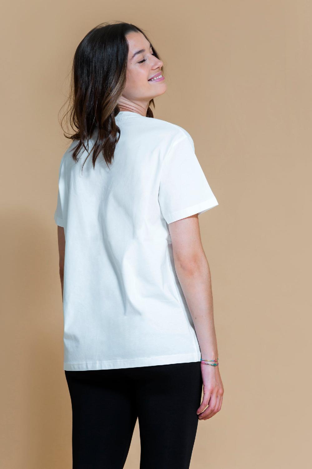 shambhala barcelona Camiseta Om Blanco Roto Mejor oferta
