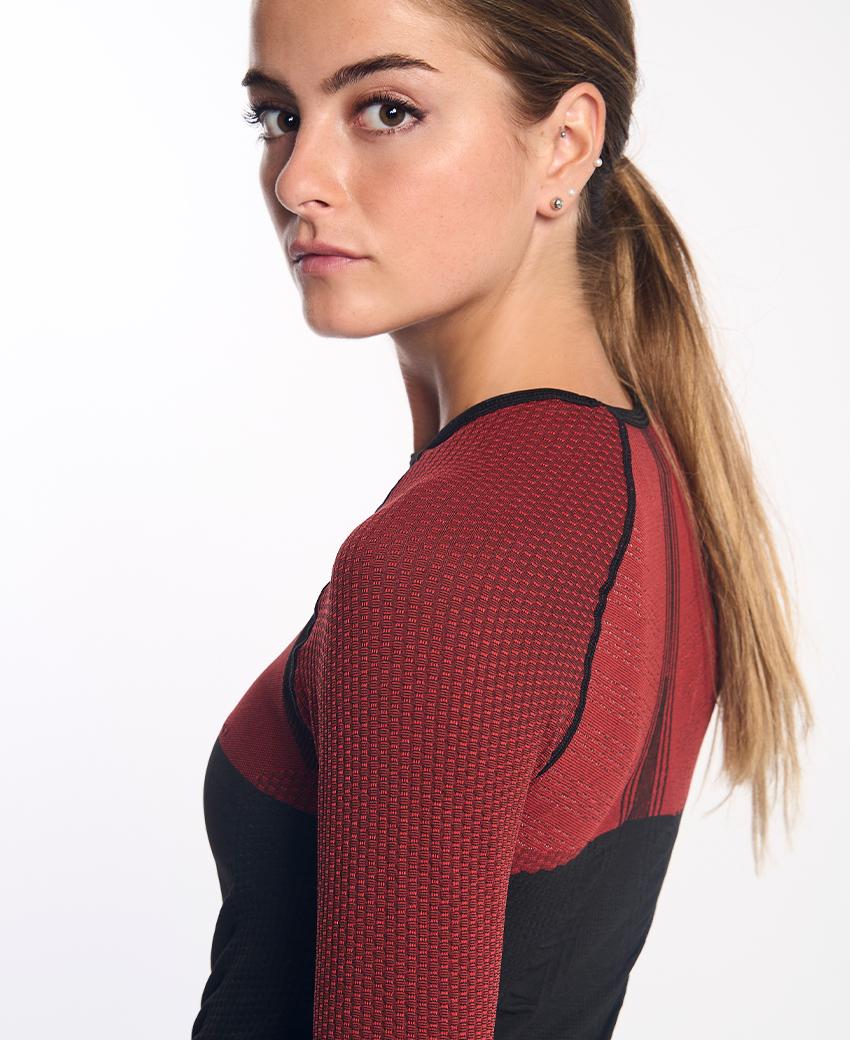 sport hg ANDOYA Camiseta de manga larga con fibra de carbono negro y rojo Liquidación