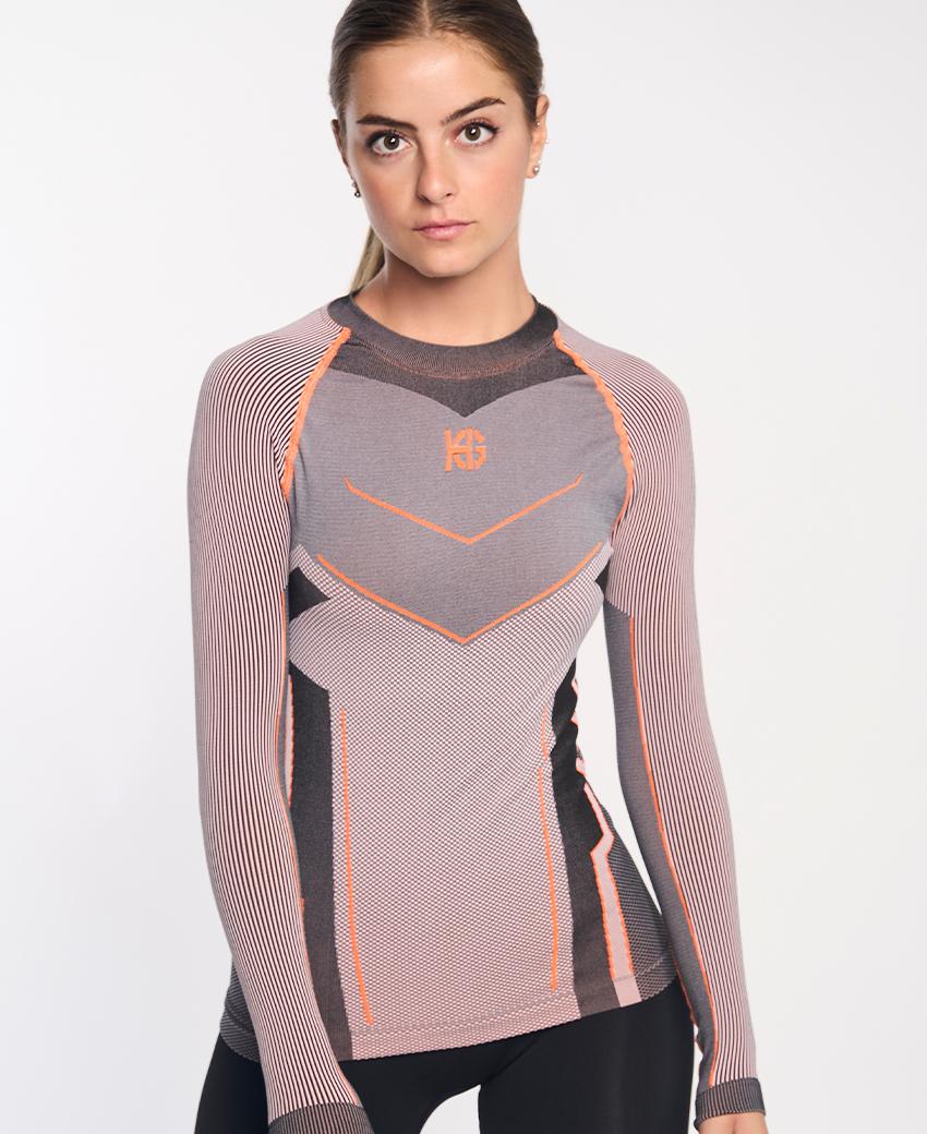 sport hg VERGES Camiseta de manga larga con fibra de carbono naranja fluor Tienda de fábrica