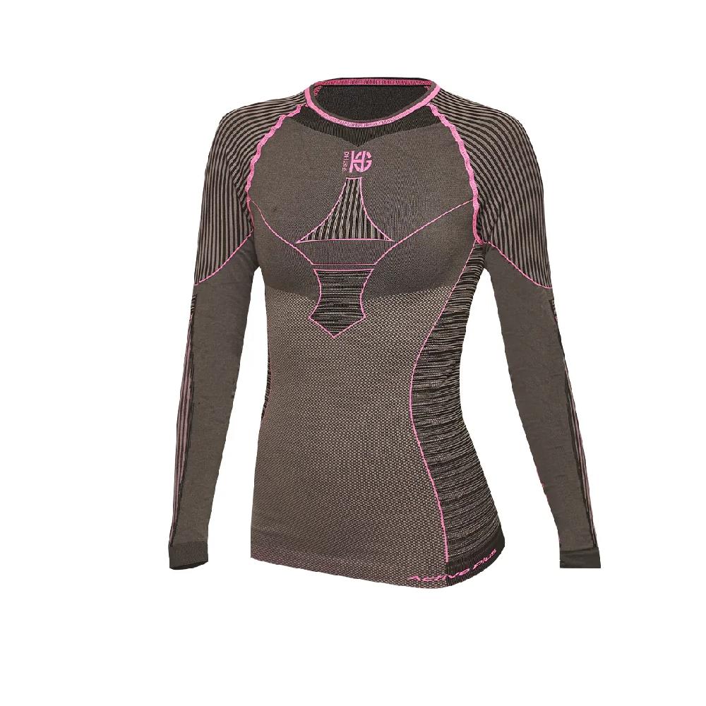 sport hg C-XTREM Camiseta femenina de manga larga con fibra de carbono gris