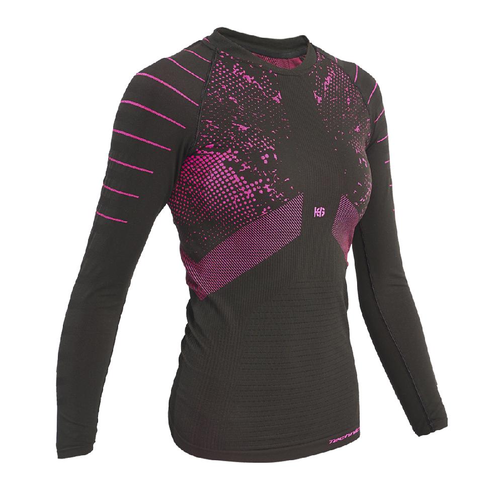 sport hg JET Camiseta femenina de manga larga con fibra de carbono negro/fucsia Ofertas