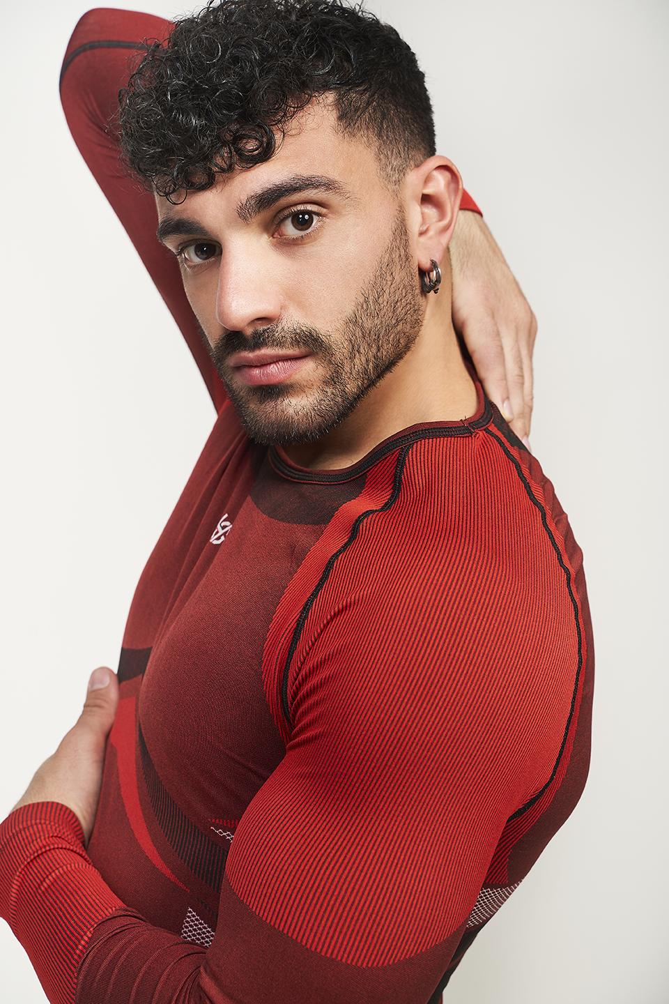 sport hg PALMER Camiseta masculina de manga larga con fibra de carbono rojo Los más vendidos