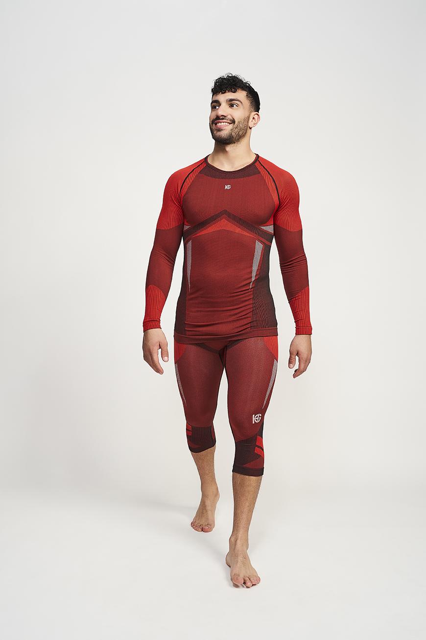 sport hg PALMER Camiseta masculina de manga larga con fibra de carbono rojo Los más vendidos
