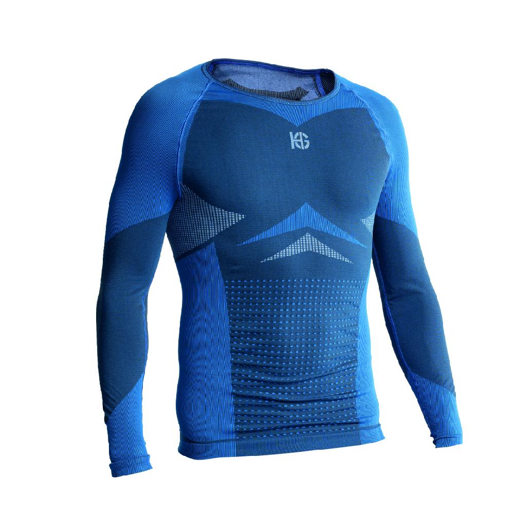 sport hg SOMMA Camiseta masculina de manga larga con fibra de carbono azul Mejor oferta