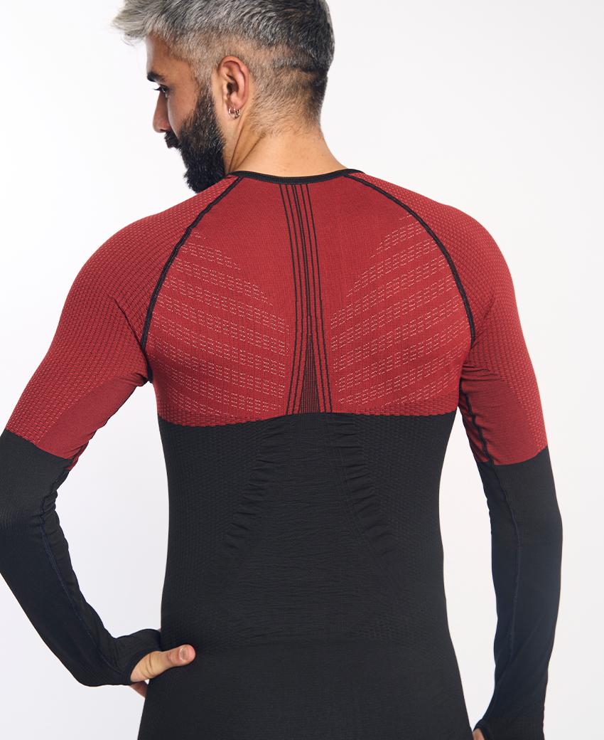 sport hg ANDOYA Camiseta de manga larga con fibra de carbono negro y rojo Envío gratis