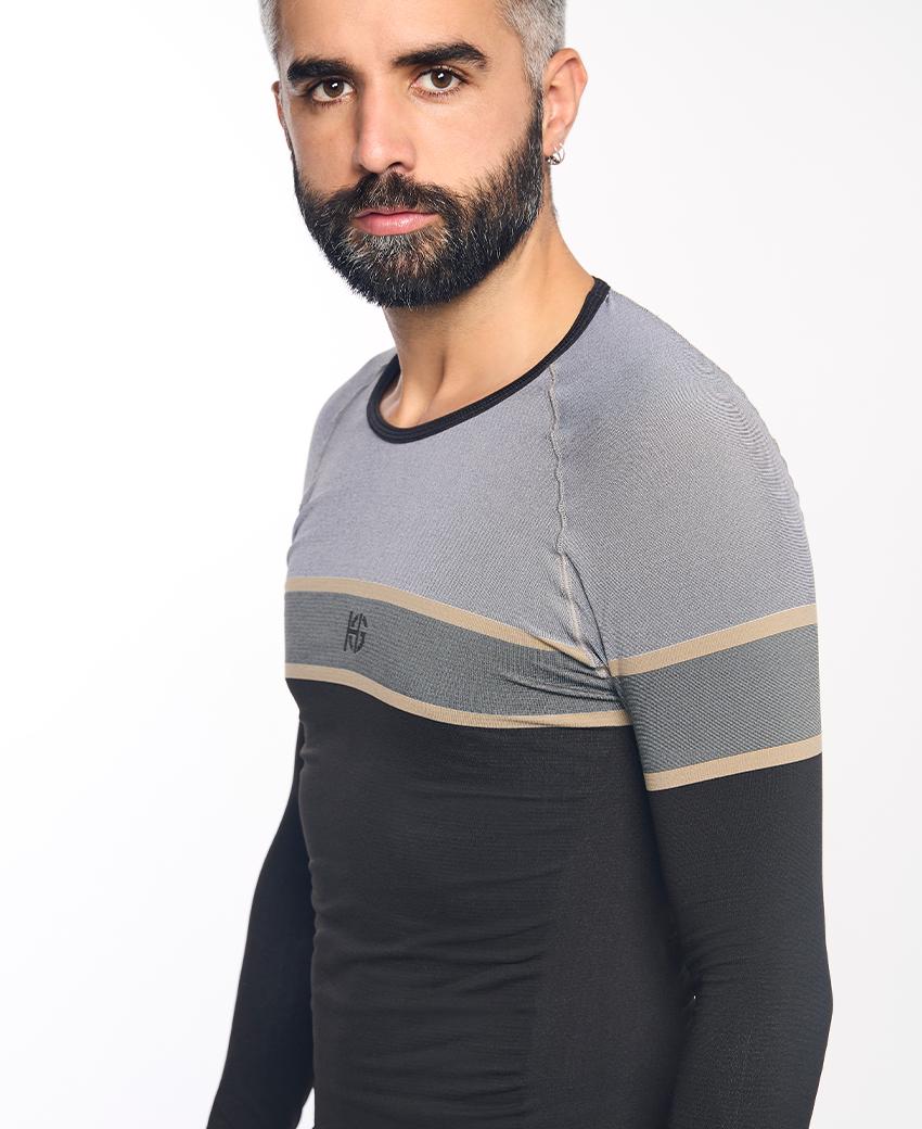 sport hg DACTYL Camiseta de manga larga negra y gris Últimos 3 días