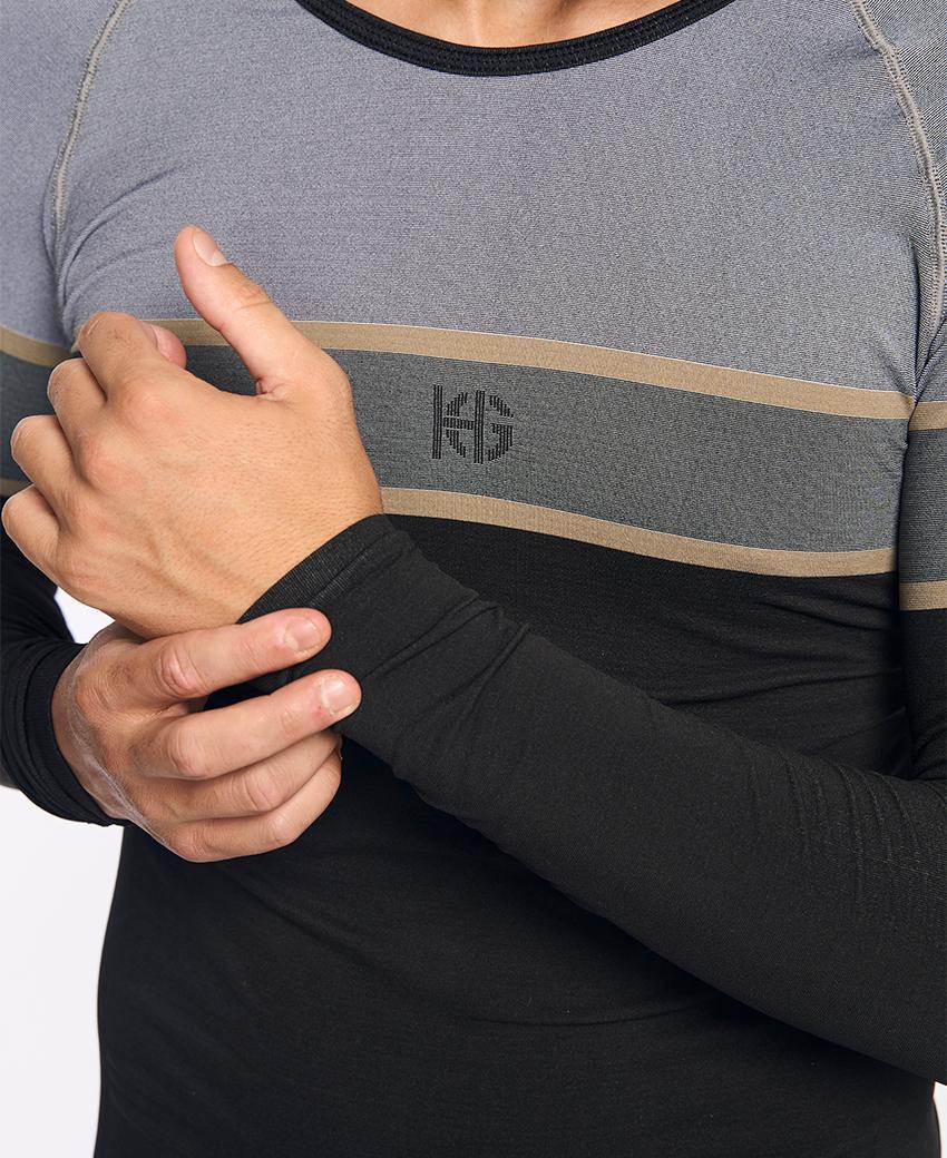 sport hg DACTYL Camiseta de manga larga negra y gris Últimos 3 días