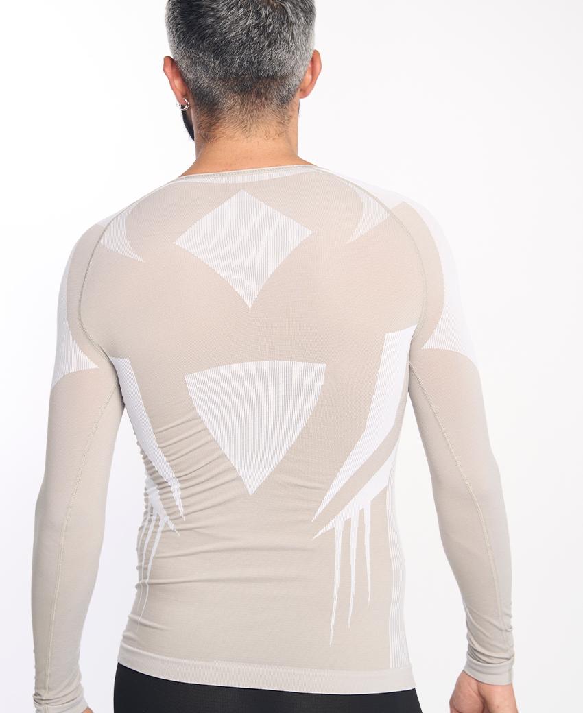 sport hg RAVEN Camiseta de manga larga con fibra de carbono blanco y camel Grandes ahorros