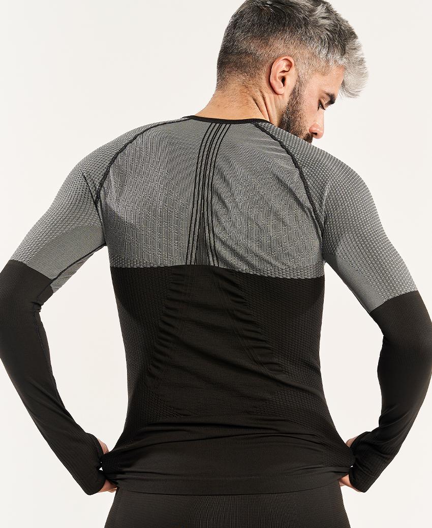 sport hg ANDOYA Camiseta de manga larga con fibra de carbono negro y gris Precio ultrabajo
