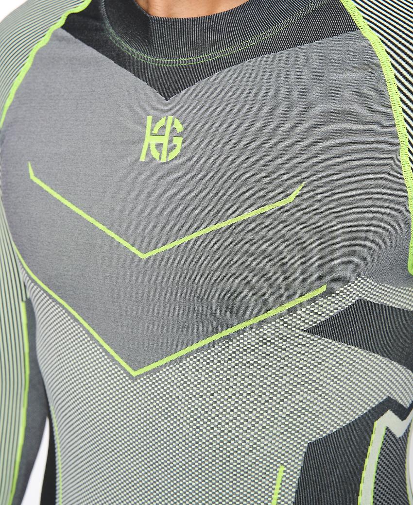 sport hg VERGES Camiseta de manga larga con fibra de carbono amarillo fluor 2025