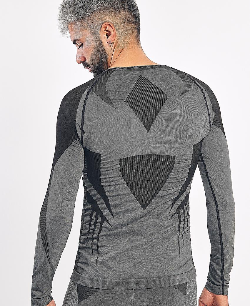 sport hg RAVEN Camiseta de manga larga con fibra de carbono negro y gris Outlet