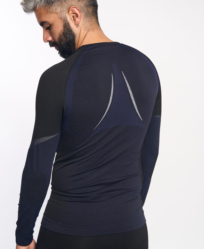 sport hg NORTH Camiseta de manga larga de doble capa negra y marino Rebajas top