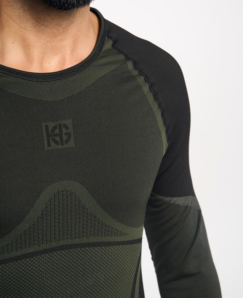 sport hg NORTH Camiseta de manga larga de doble capa negra y kaki Envío gratis