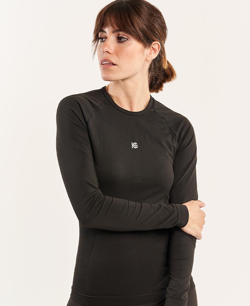 sport hg BASIS Camiseta de manga larga negro Ventas relámpago