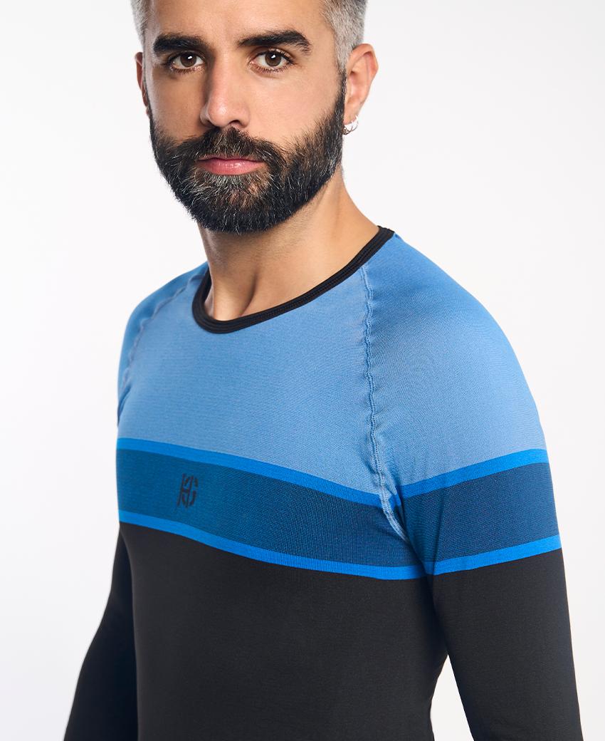 sport hg DACTYL Camiseta de manga larga negro y azul Descuento
