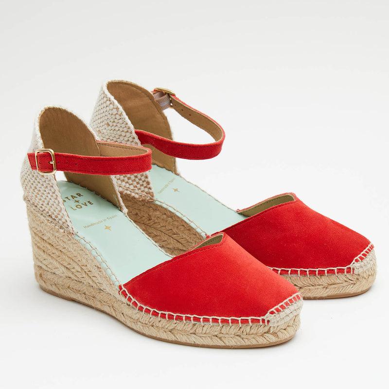star love alpargata cuña mujer ATRIA ROJO Hebilla En oferta