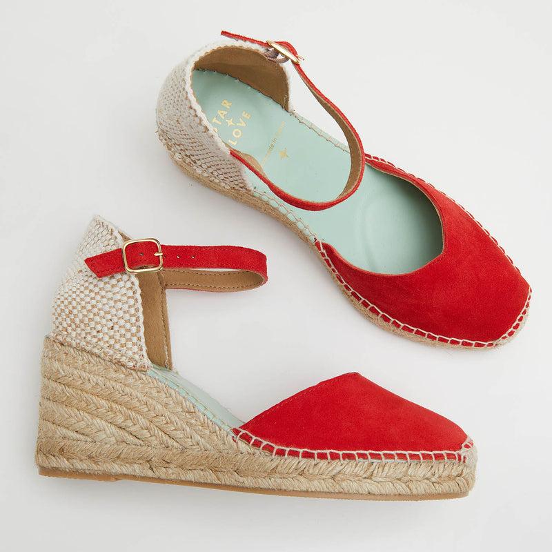 star love alpargata cuña mujer ATRIA ROJO Hebilla En oferta