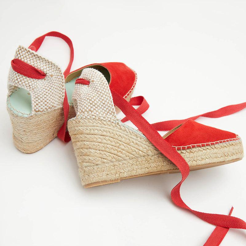 star love alpargata mujer cuña BETA ROJO cinta Ventas relámpago