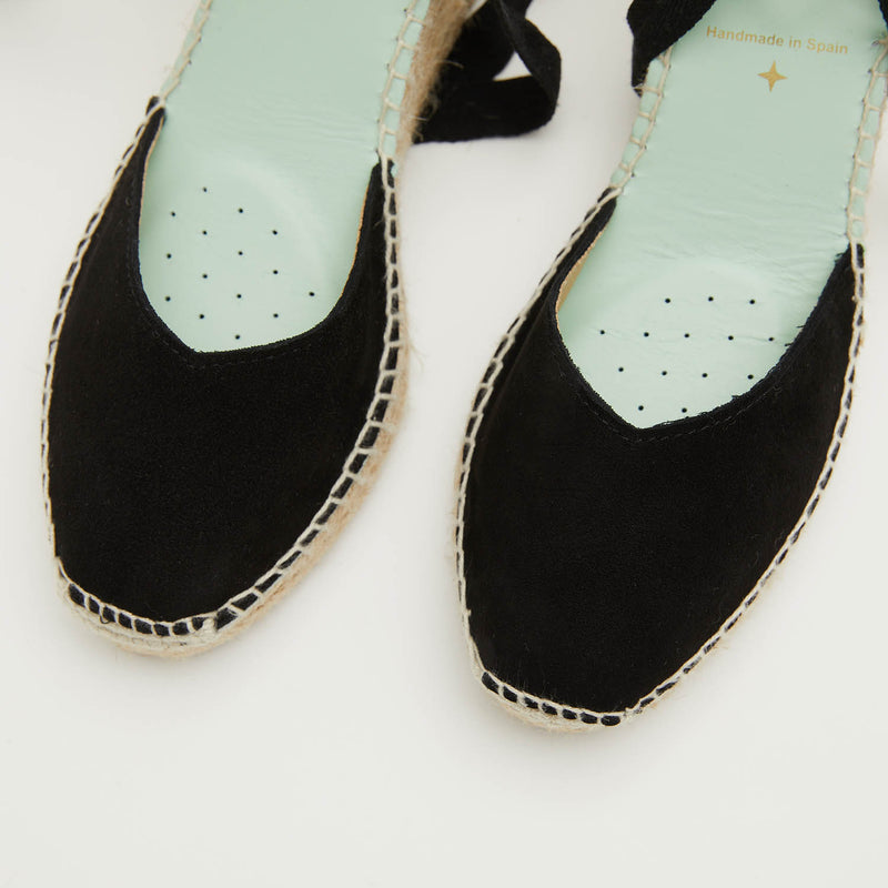 star love alpargata cuña mujer COLUMBA NEGRO cintas Precio ultrabajo