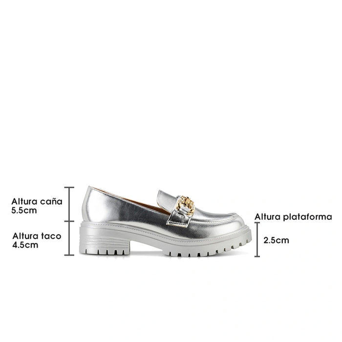 weide Mocasin Mujer Nieve Plateado Weide Promoción trimestral