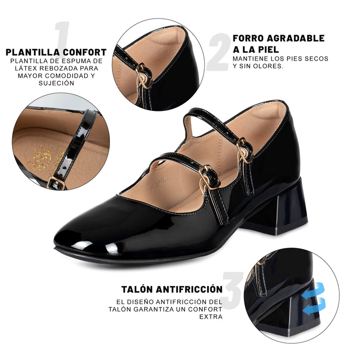 weide ZAPATOS MARY JANE MUJER NEGRO WEIDE YL66 Envío internacional gratuito