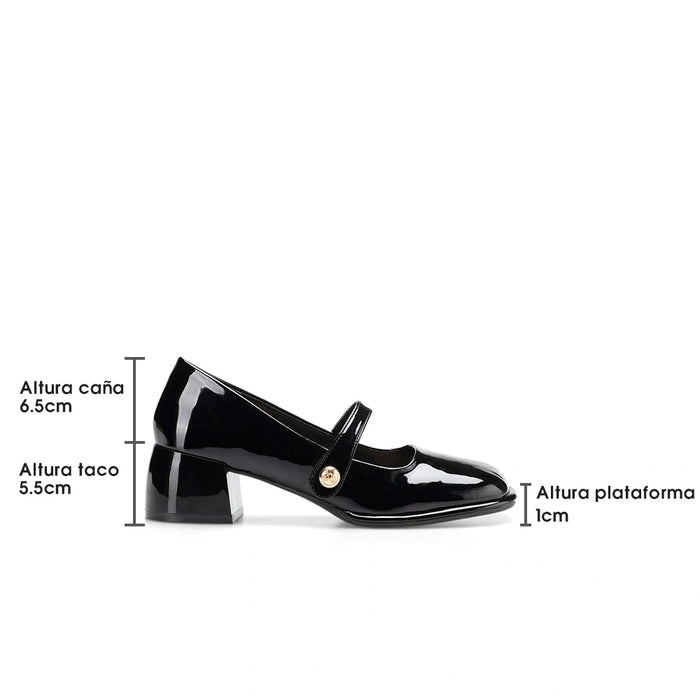 weide Zapatos Mary Jane Mujer Amelia Negro Weide YL56 Descuentos del mes