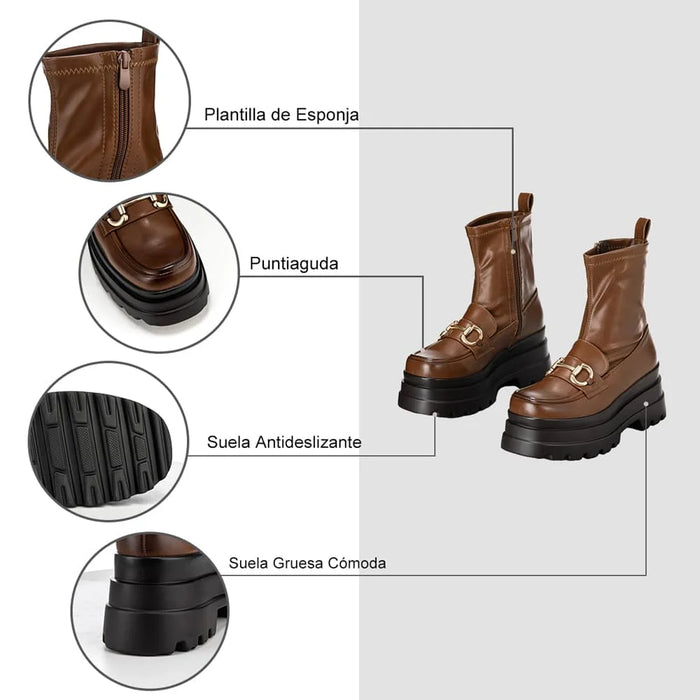 weide BOTINES PLATAFORMA MUJER CAMEL WEIDE CZY578 Descuento