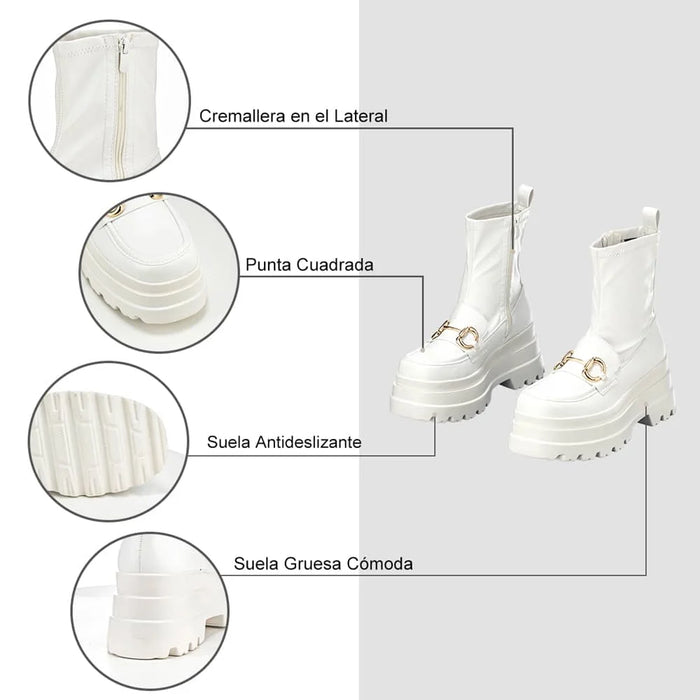 weide BOTINES PLATAFORMA MUJER BLANCO WEIDE CZY578 Liquidación