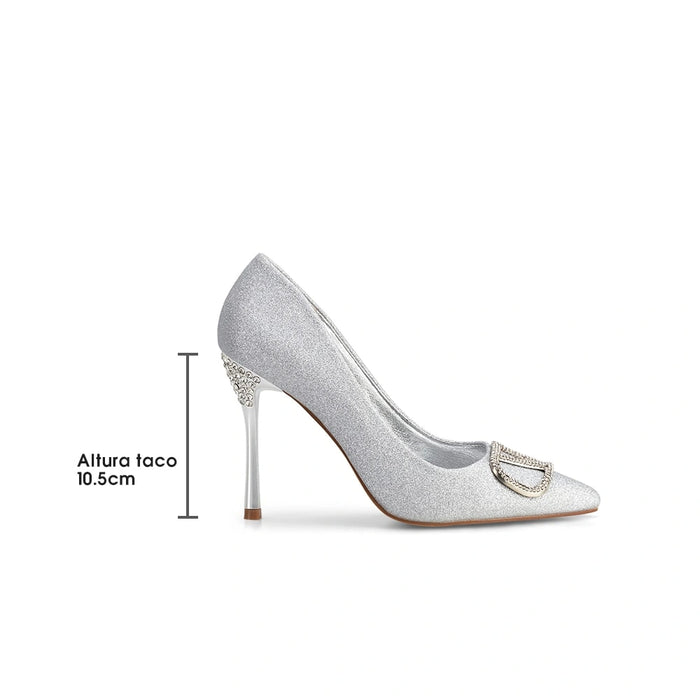 weide Zapatos Taco Mujer Ignacia Plateado Weide Envío gratis
