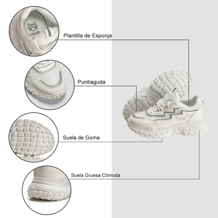 weide ZAPATILLAS PLATAFORMA MUJER BLANCO WEIDE SL02 Descuento por venta flash