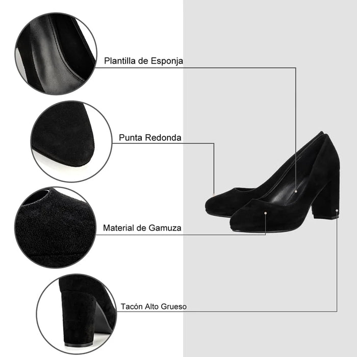 weide ZAPATOS DE TACO MUJER NEGRO WEIDE GHE22 Venta caliente