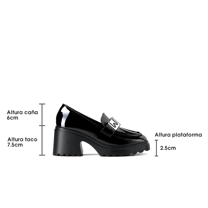 weide Mocasin Mujer Olimpia Negro Weide Tienda de fábrica