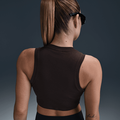 Nike Nike Sportswear Chill KnitCamiseta de tirantes corta y ceñida con canalé mini - Mujer Ventas relámpago
