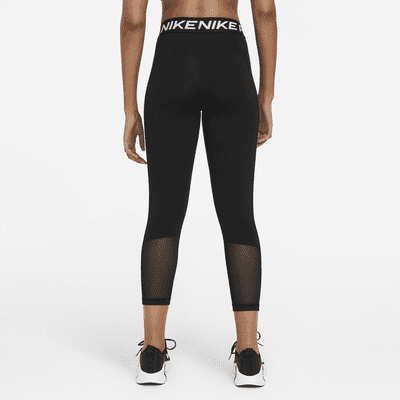 Nike Nike ProLeggings cortos de talle medio con panel de malla - Mujer Tienda de fábrica