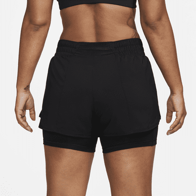 Nike Nike OnePantalón corto de 8 cm con talle medio y diseño 2 en 1 Dri-FIT - Mujer Ventas relámpago