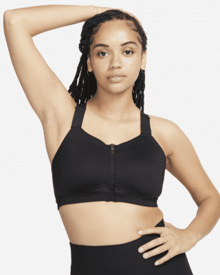Nike Nike AlphaSujetador deportivo de sujeción alta con almohadilla y cremallera delantera - Mujer