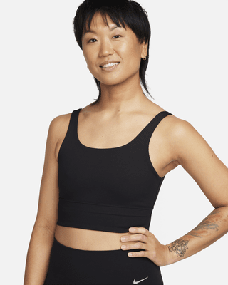 Nike Nike Zenvy RibSujetador deportivo de sujeción ligera sin almohadilla con escote alto - Mujer