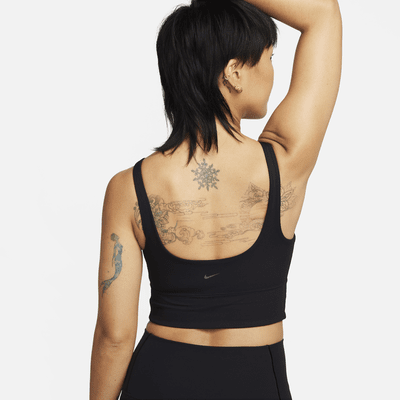 Nike Nike Zenvy RibSujetador deportivo de sujeción ligera sin almohadilla con escote alto - Mujer Rebajas