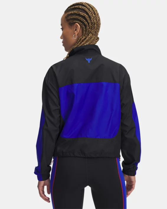 Under Armour Sudadera con cremallera completa de tejido Project Rock para mujer   Gran oferta