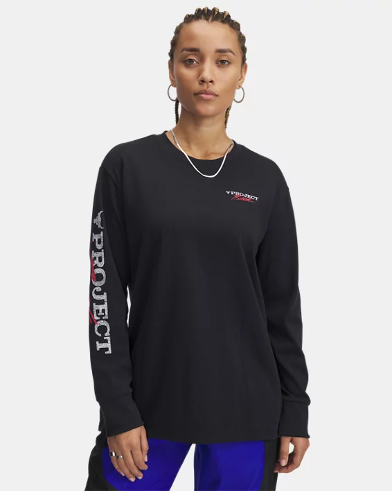 Under Armour Camiseta de manga larga Project Rock Campus para mujer  