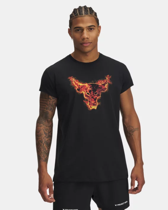Under Armour Camiseta de manga de casquillo Project Rock para hombre  