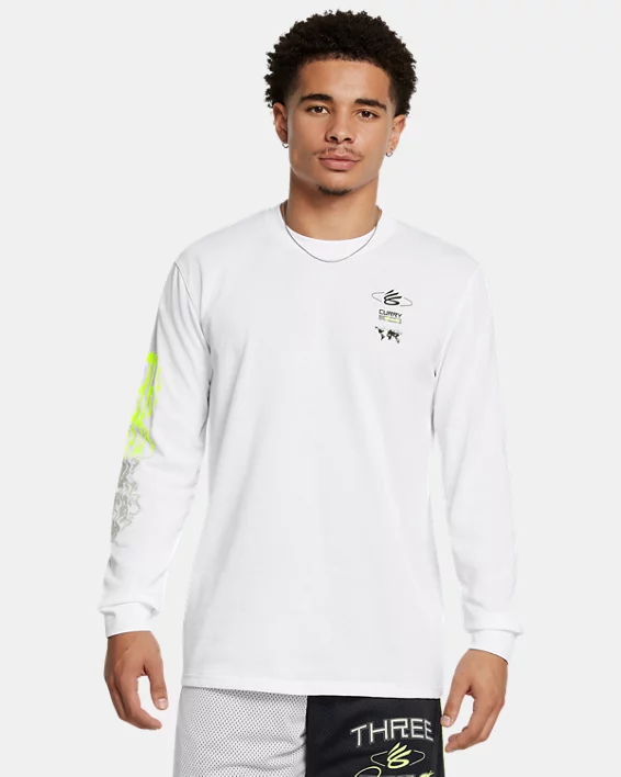 Under Armour Parte de arriba de manga larga Curry Verbiage Heavyweight para hombre  