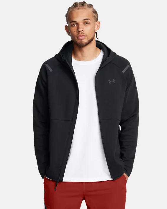 Under Armour Sudadera con capucha y cremallera completa UA Unstoppable Fleece para hombre  