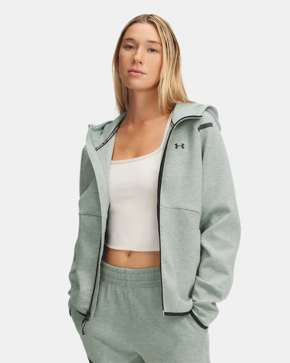 Under Armour Parte de arriba con cremallera completa UA Unstoppable Fleece para mujer  