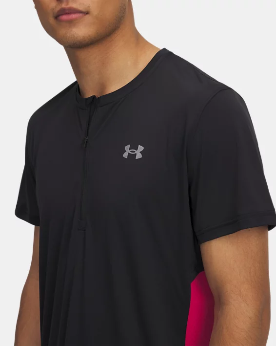 Under Armour Parte superior de manga corta con cremallera UA Trail Run para hombre   Outlet online