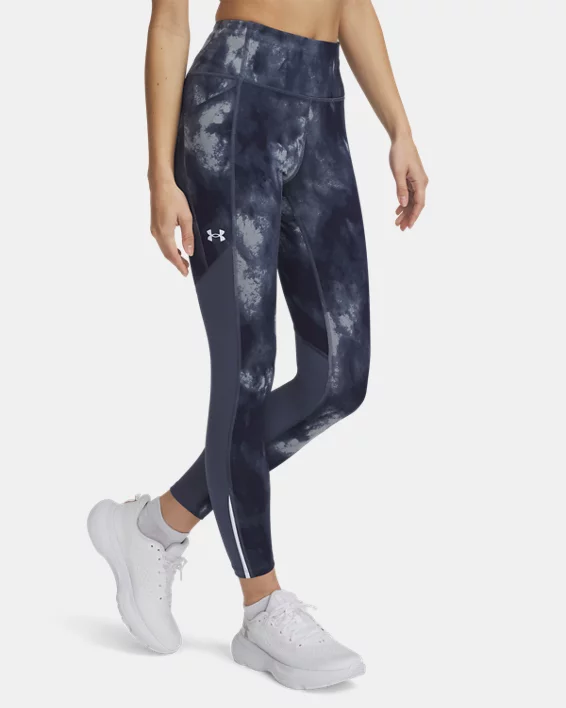 Under Armour Mallas tobilleras con estampado UA Launch para mujer  